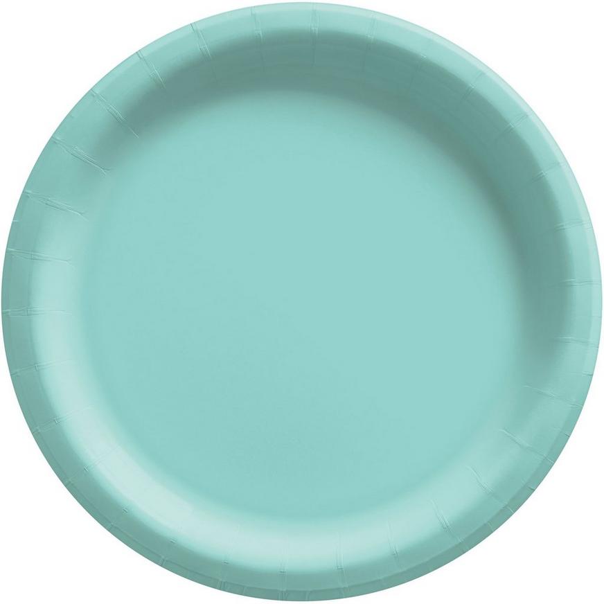 Robin's Egg Blue Extra Sturdy Paper Dinner Plates, 10in, 50ct